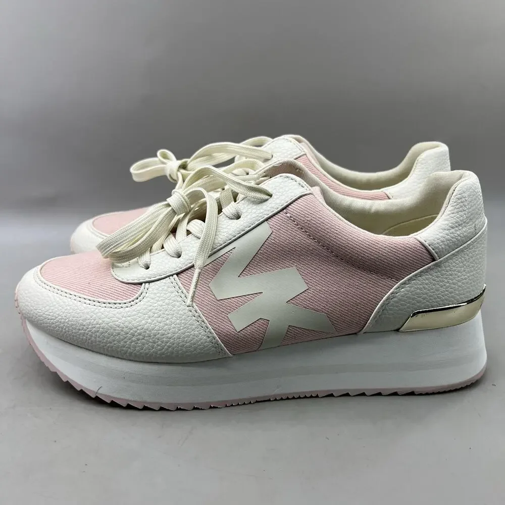 Michael Kors Andi Platform Shoes Women Size 9 M Pink White Comfort Sneakers NEW